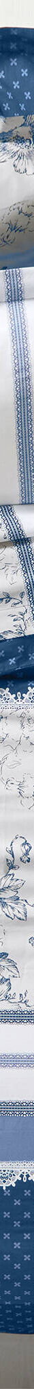 Linge de lit Gabrielle en coton imprimé pois, fleurs et dentelle (bleu marine) Linge de lit Gabrielle en coton imprimé pois, fleurs et dentelle (bleu marine)
